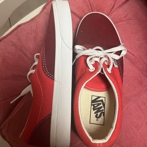 red two toned vans size us womens 7.5